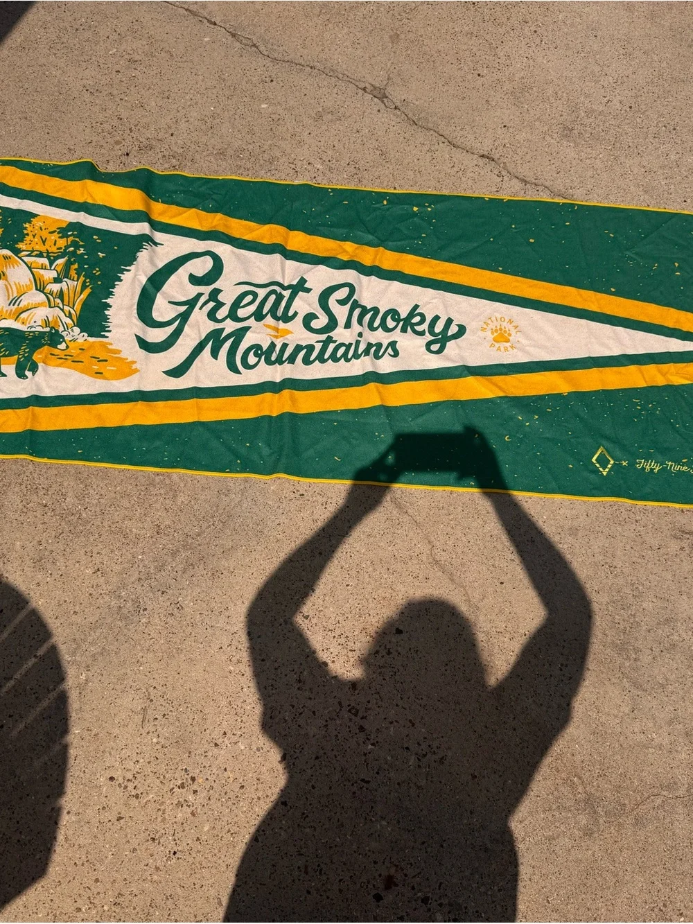 Nomadic Traders Green, Yellow, Cream Great Smoky Mountains Beach Towel